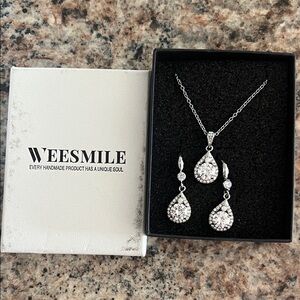 Silver Necklace and Earring Set